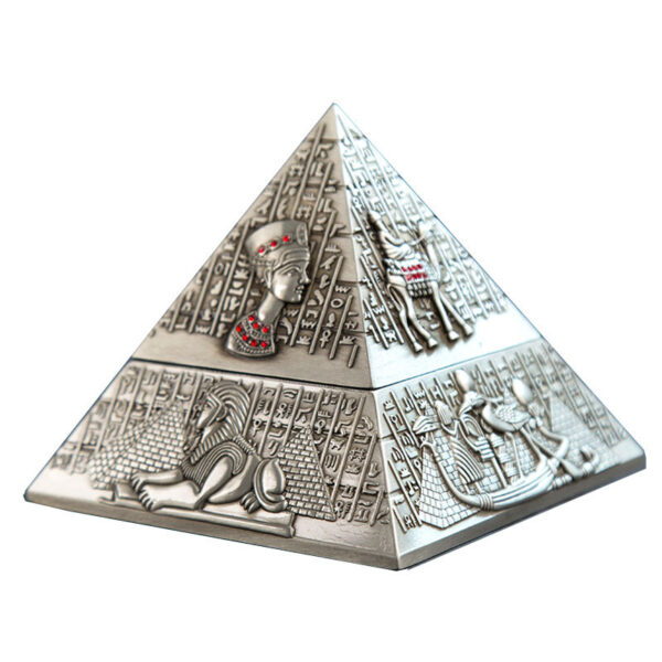 Egyptian pharaoh metal pyramid ashtray - Image 2