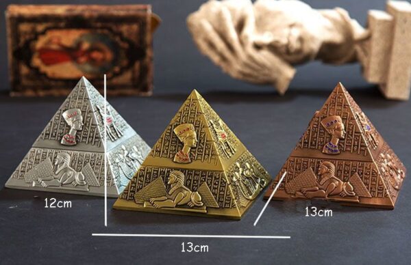 Egyptian pharaoh metal pyramid ashtray - Image 4