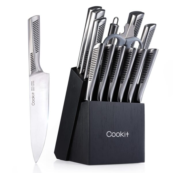 Kitchen Knife Set, 15 Piece German Stainless Steel