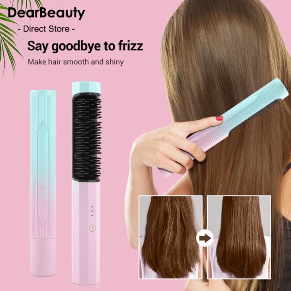 Cordless straightening brush