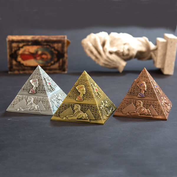 Egyptian pharaoh metal pyramid ashtray