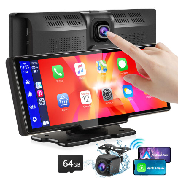 Portable Wireless Carplay and Android Auto Car Play Screen - Image 4