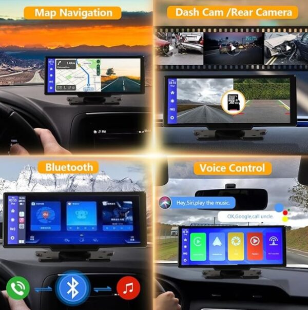 Portable Wireless Carplay and Android Auto Car Play Screen - Image 3