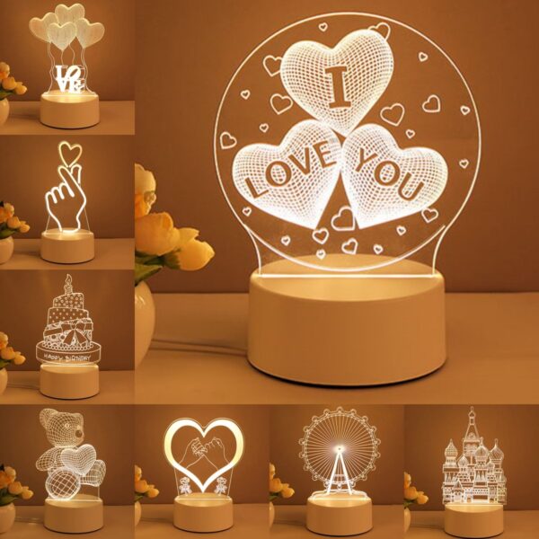 3D Lamp Acrylic, Valentines Day Gifts