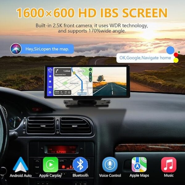 Portable Wireless Carplay and Android Auto Car Play Screen