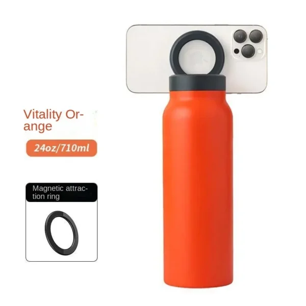 24oz Stainless Steel Insulated Water Bottle with Magnetic Tripod Phone Holder - Image 9